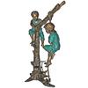Design Toscano Frolicking Fisherman Two Boys on a Tree Cast Bronze Garden Statue PN6715